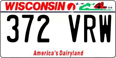 WI license plate 372VRW