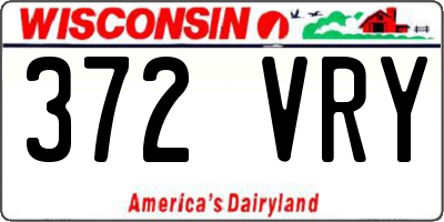 WI license plate 372VRY