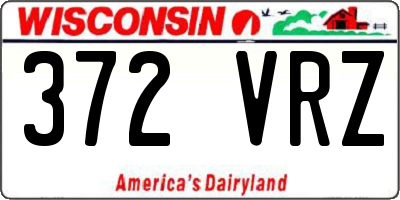 WI license plate 372VRZ