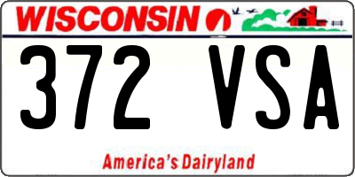 WI license plate 372VSA