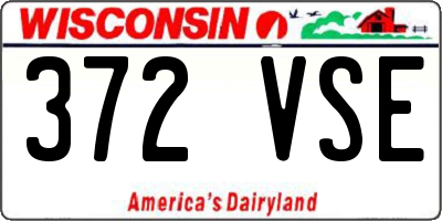 WI license plate 372VSE