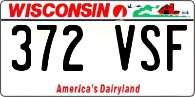 WI license plate 372VSF