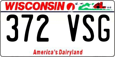 WI license plate 372VSG