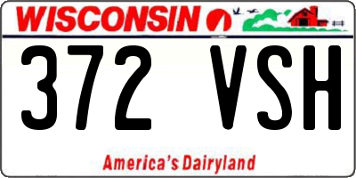 WI license plate 372VSH
