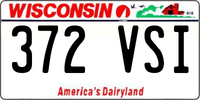 WI license plate 372VSI
