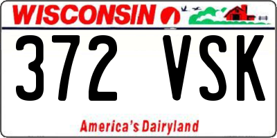 WI license plate 372VSK