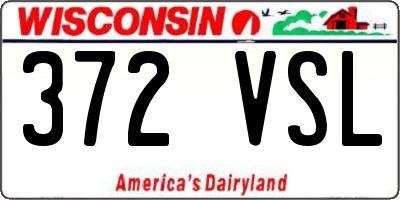 WI license plate 372VSL