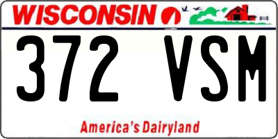 WI license plate 372VSM