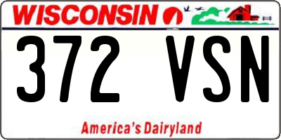 WI license plate 372VSN