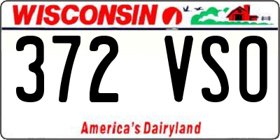 WI license plate 372VSO