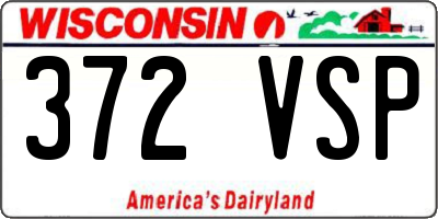 WI license plate 372VSP