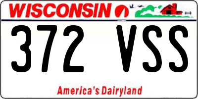 WI license plate 372VSS