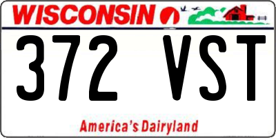 WI license plate 372VST