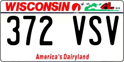 WI license plate 372VSV