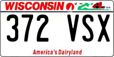 WI license plate 372VSX