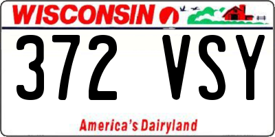 WI license plate 372VSY