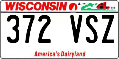 WI license plate 372VSZ
