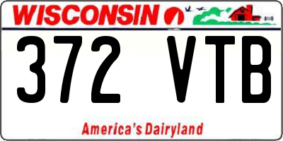 WI license plate 372VTB