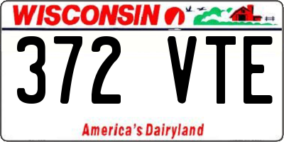 WI license plate 372VTE