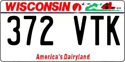 WI license plate 372VTK