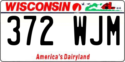 WI license plate 372WJM