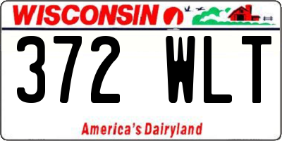 WI license plate 372WLT