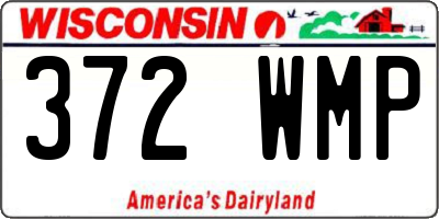 WI license plate 372WMP