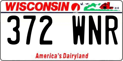 WI license plate 372WNR