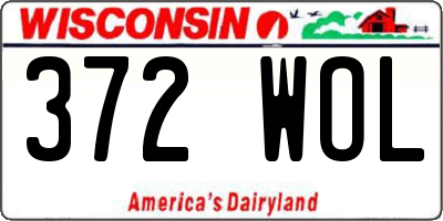 WI license plate 372WOL