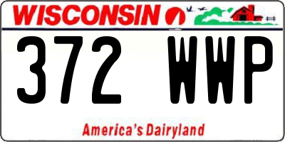 WI license plate 372WWP