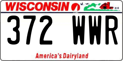 WI license plate 372WWR