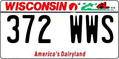 WI license plate 372WWS