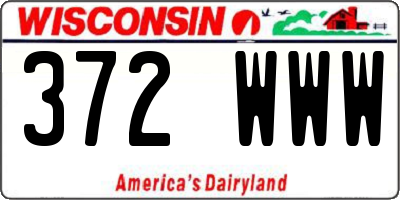 WI license plate 372WWW