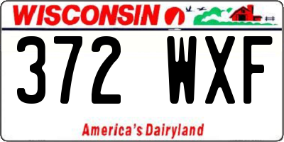 WI license plate 372WXF