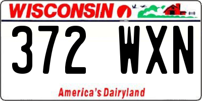 WI license plate 372WXN