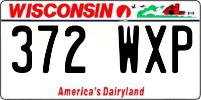 WI license plate 372WXP