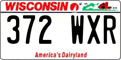 WI license plate 372WXR