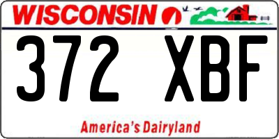 WI license plate 372XBF