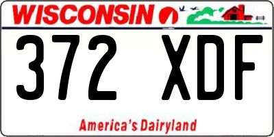 WI license plate 372XDF