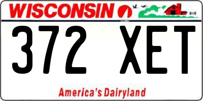 WI license plate 372XET