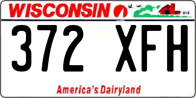 WI license plate 372XFH