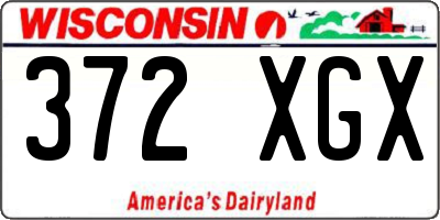 WI license plate 372XGX