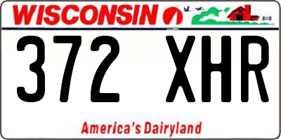 WI license plate 372XHR