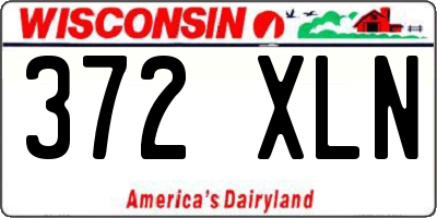 WI license plate 372XLN