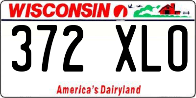 WI license plate 372XLO
