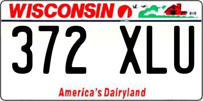 WI license plate 372XLU