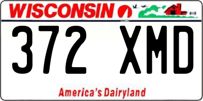 WI license plate 372XMD