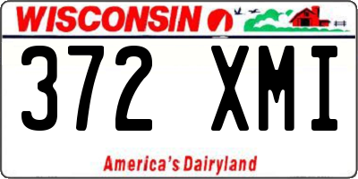 WI license plate 372XMI