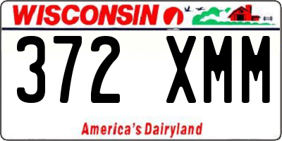 WI license plate 372XMM