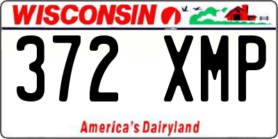 WI license plate 372XMP
